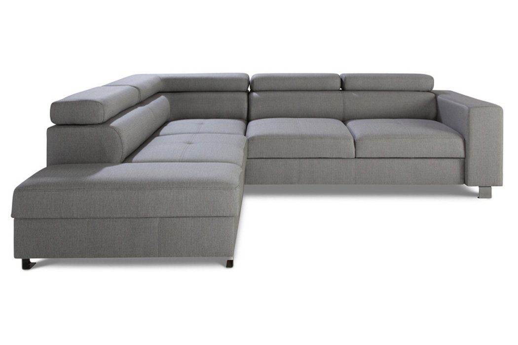 Bettfunktion L-Form Ecksofa, Ecksofa Stoff Couch Grau Design Polster Sofa JVmoebel