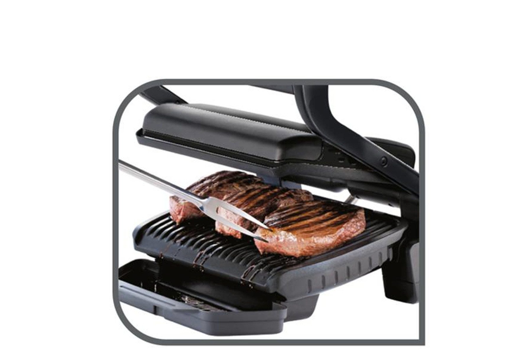 Tefal Elektrogrill TEFAL OptiGrill GC7058 - Grill elektrisch, 1800 W, 6 voreingestellte Grillprogramme, Leistung 1800 W