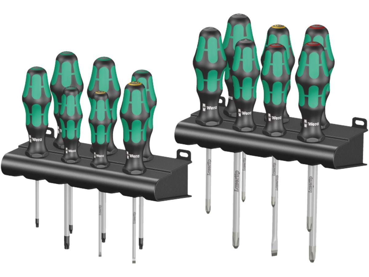 Wera Schraubendreher Kraftform Big Pack Serie 300 14 tlg., (Set, 14-tlg), 14-teilig, Hex-Plus Technologie, Farbcodierte Griffe