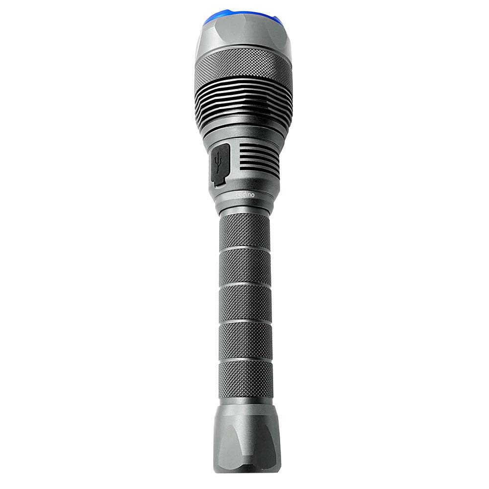 Ledino LED Arbeitsleuchte, LED-Leuchtmittel fest verbaut, LED Handleuchte Taschenlampe Akku Aluminium Silber H 25 cm