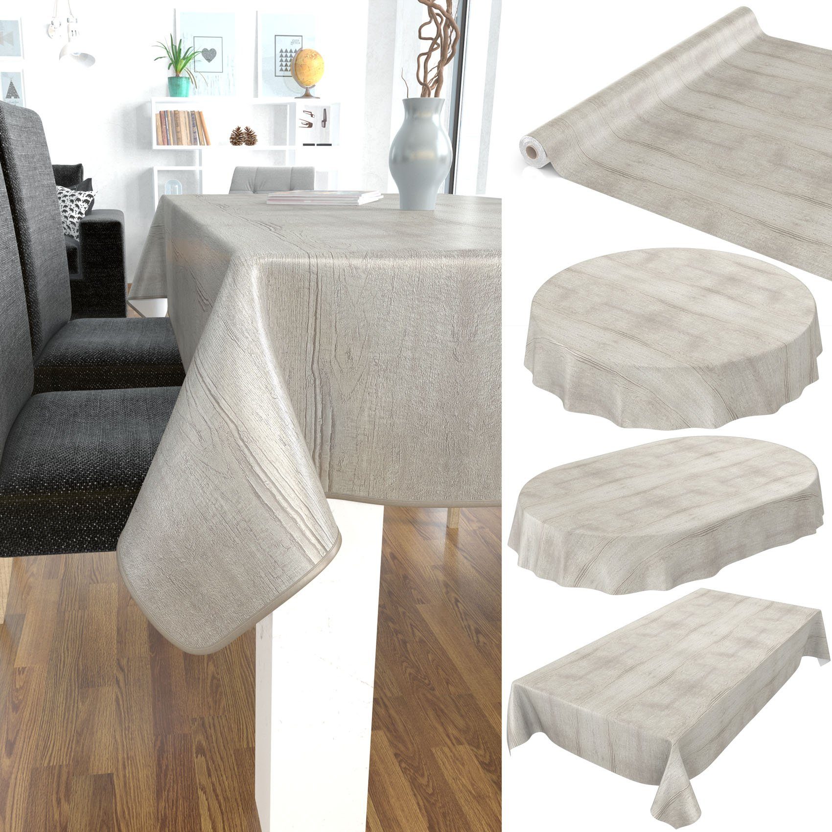 ANRO Tischdecke Wachstuchtischdecke Gartentischdecke Wachstischdecke (Einze günstig online kaufen
