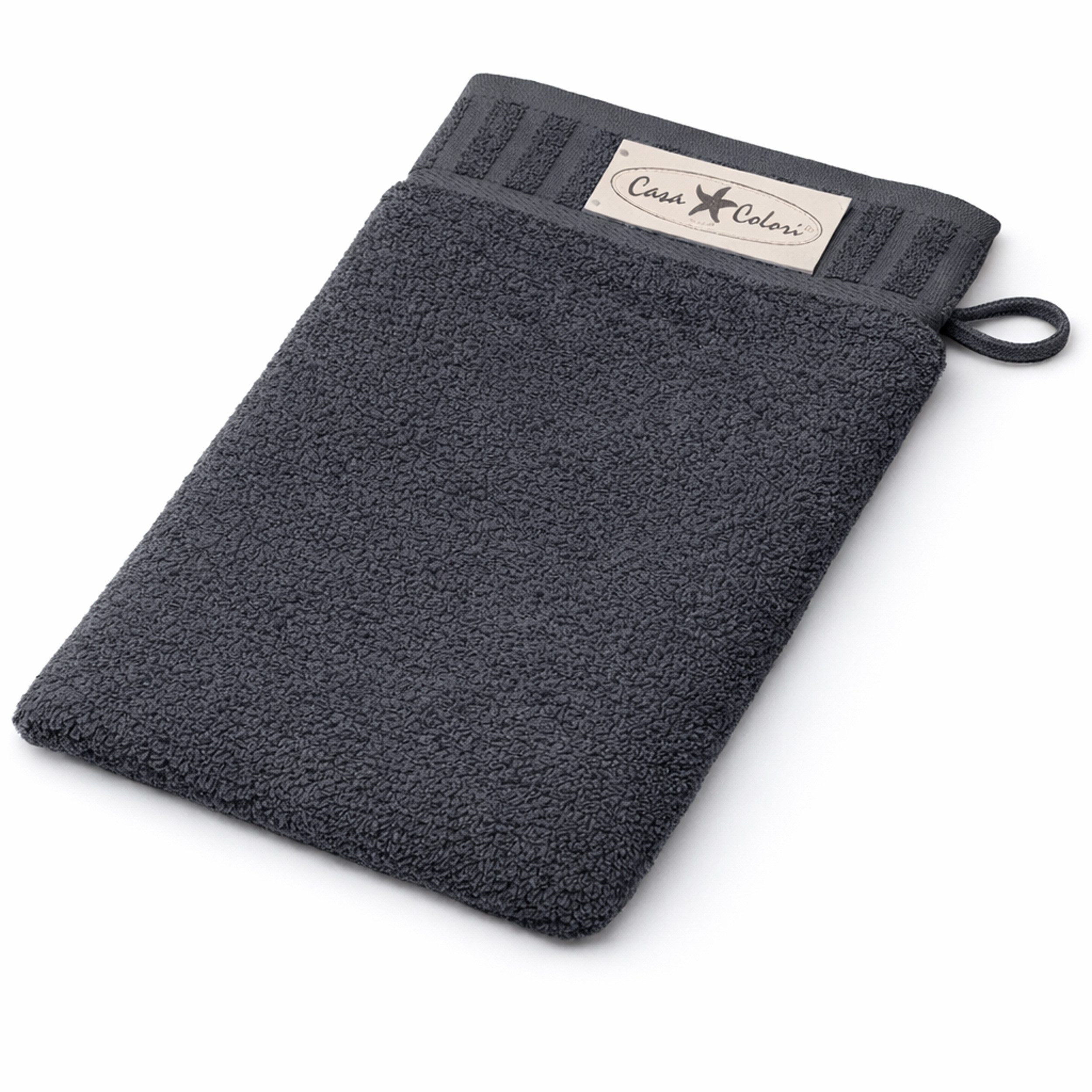 Casa Colori Waschlappen Uni, (1-St), Hohe Farbbrillanz, Einfache Pflege