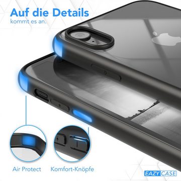EAZY CASE Handyhülle Bumper Case für Apple iPhone XR 6,1 Zoll, Hülle Durchsichtig kratzfest Back Cover mit Displayschutz Schwarz