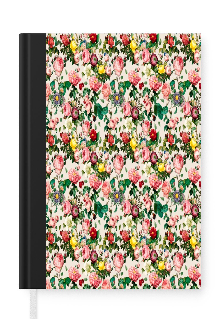 MuchoWow Notizbuch Blumen - Frühling - Pastell, Journal, Merkzettel, Tagebuch, Notizheft, A5, 98 Seiten, Haushaltsbuch