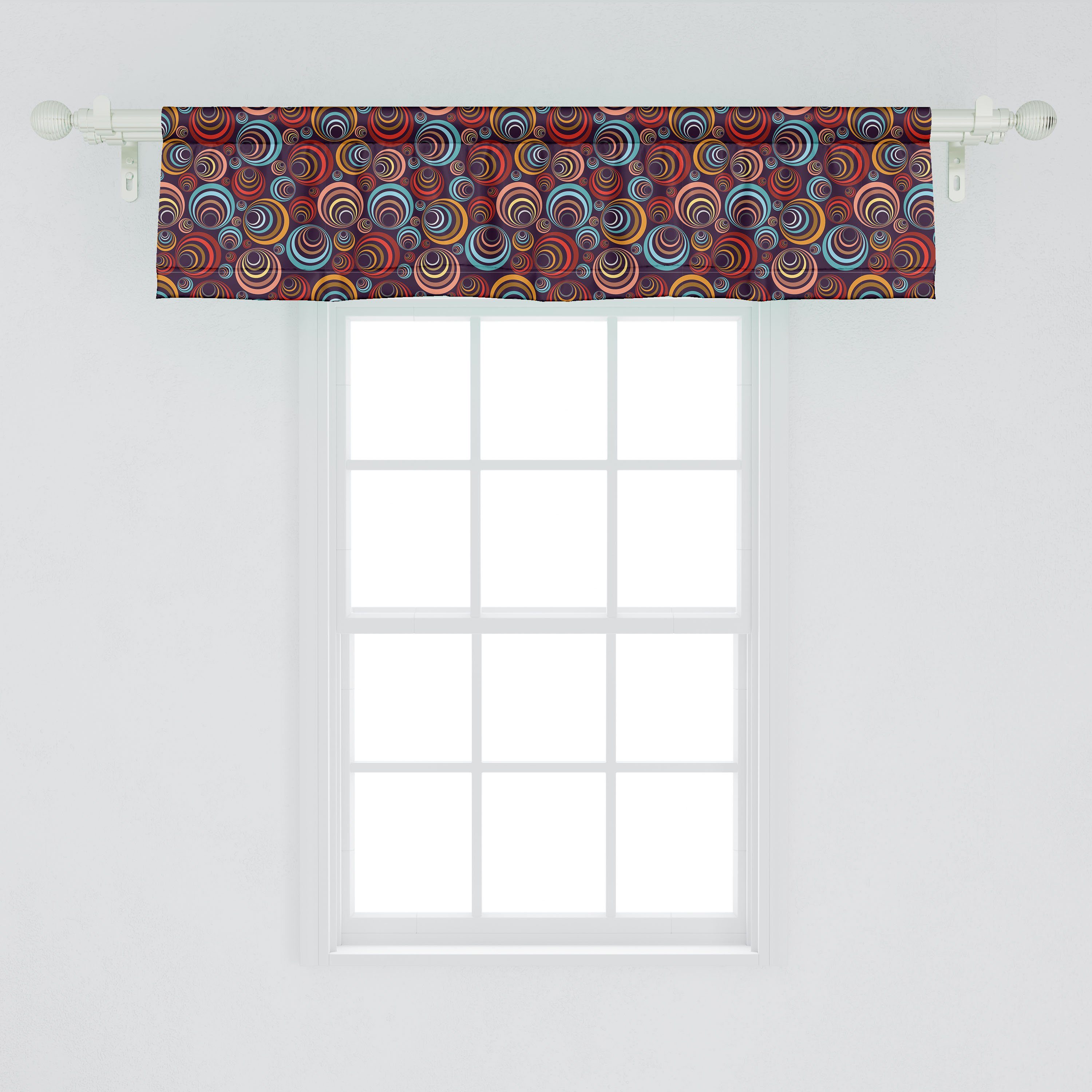Kreisförmige Dekor Scheibengardine Abstrakt Stangentasche, Volant Küche Spiralformen für Abakuhaus, mit Microfaser, Vorhang Schlafzimmer