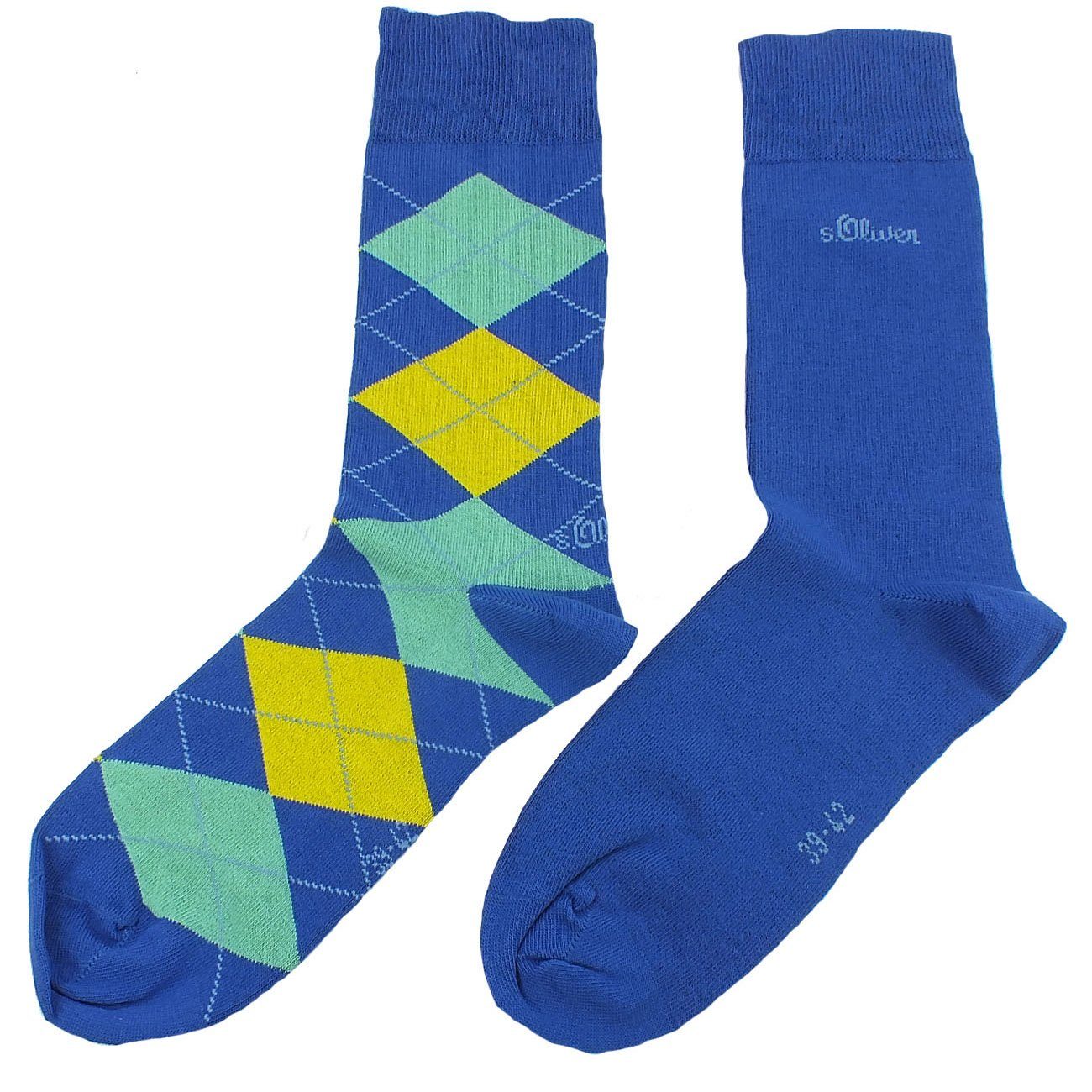 s.Oliver Langsocken S20179 (Packung, 2-Paar, 2 Paar) Herren Damen Unisex Business Socken Baumwolle 69 blue
