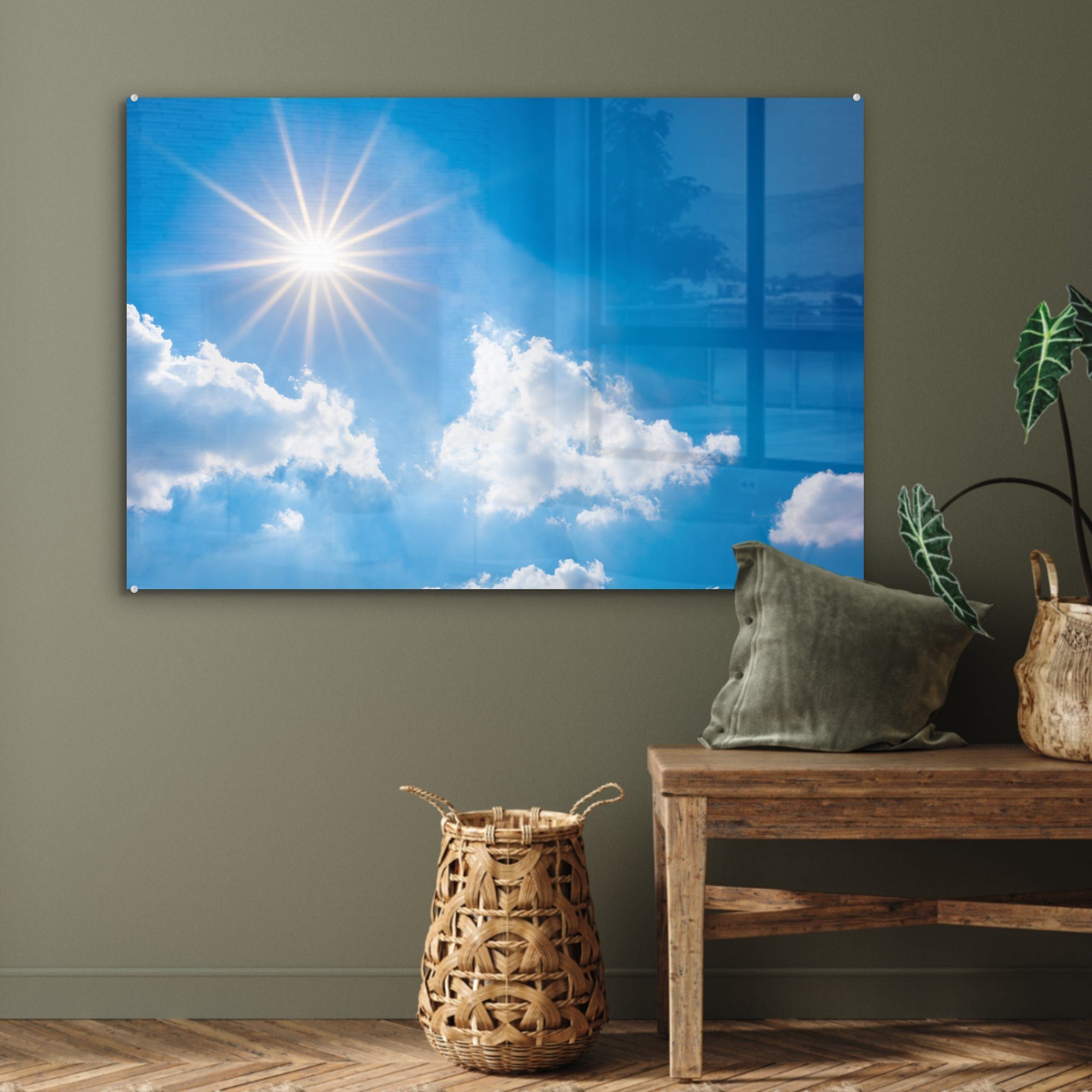 (1 Sommer, - - Sonne MuchoWow St), Acrylglasbilder & Acrylglasbild Wolken Schlafzimmer Wohnzimmer