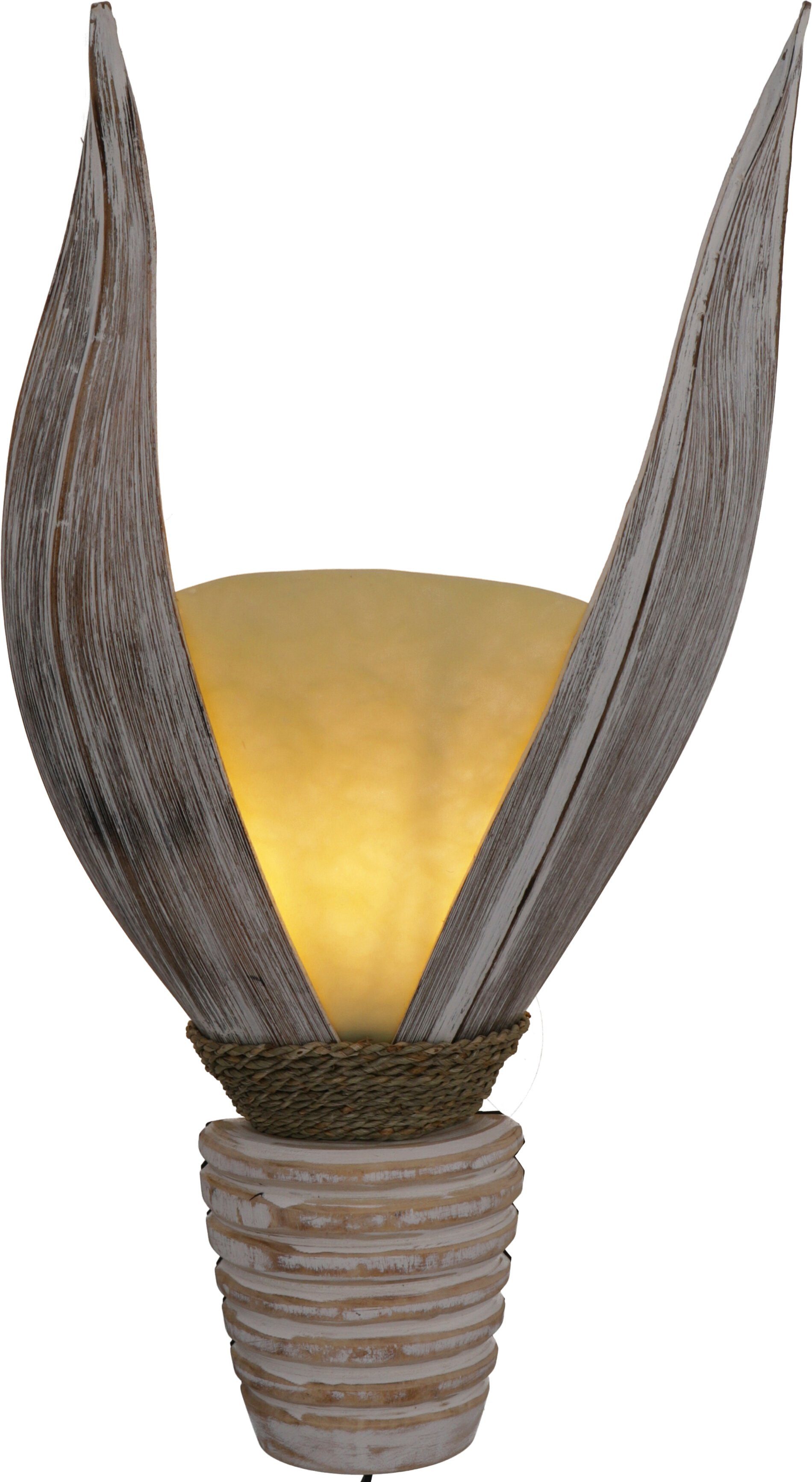Wandleuchte Bali Guru-Shop handgefertigt.., Modell Wandlampe, Palmas Leuchtmittel inklusive in nicht Las Palmenblatt