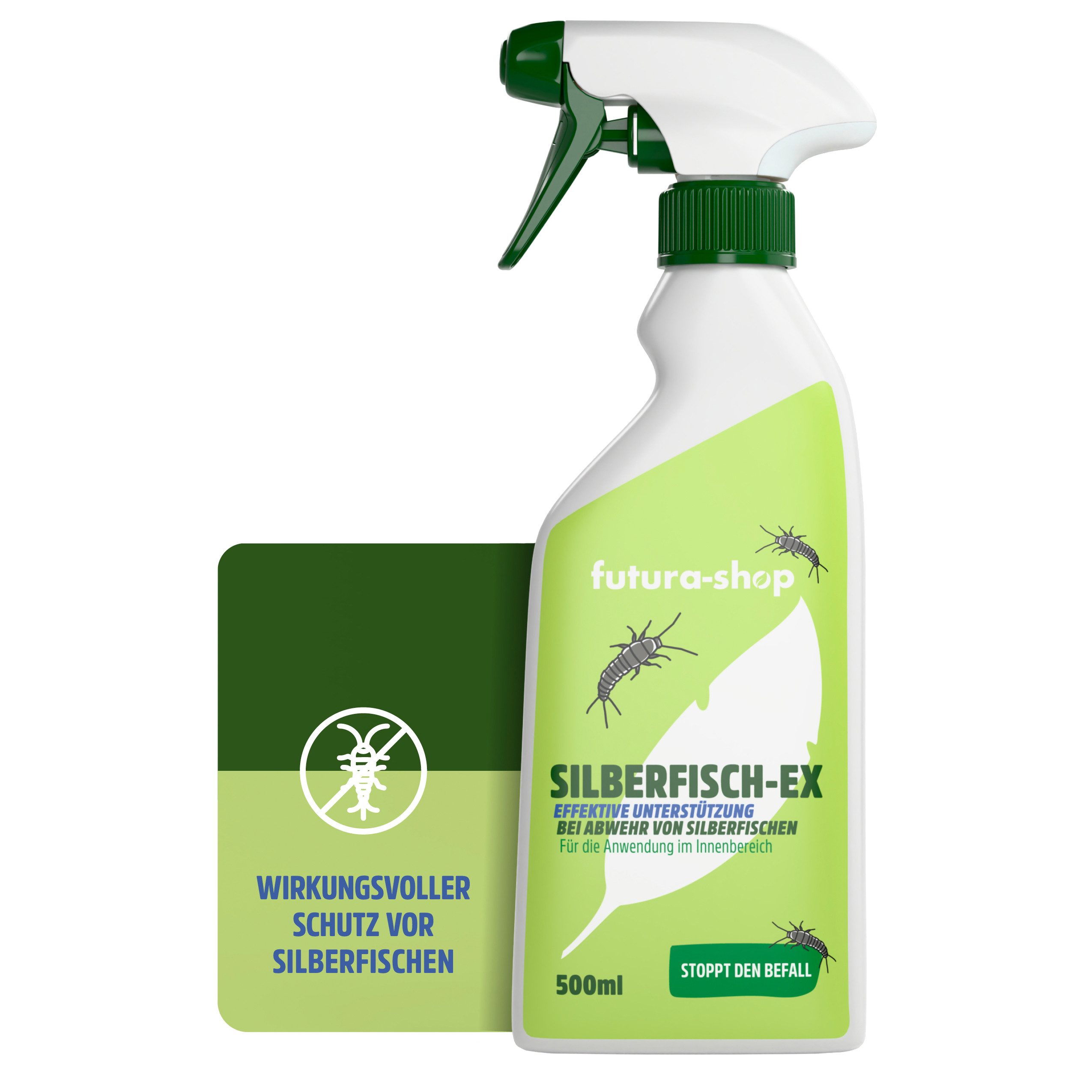 Futura-Shop Insektenspray Silberfische Spray, Alternative zu Silberfischfalle, 500 ml