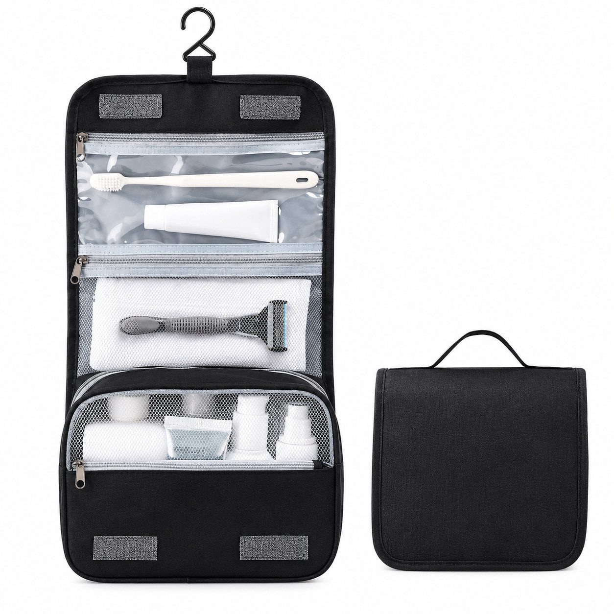 VEKROBOT Kofferorganizer Reise Kosmetiktasche Wasserdicht faltbar groß Mit Nass Trockentrennung (Packung, 1-tlg., asserdichte hängbare Reise Toilettentasche), Tragbare Reise Aufbewahrungstasche