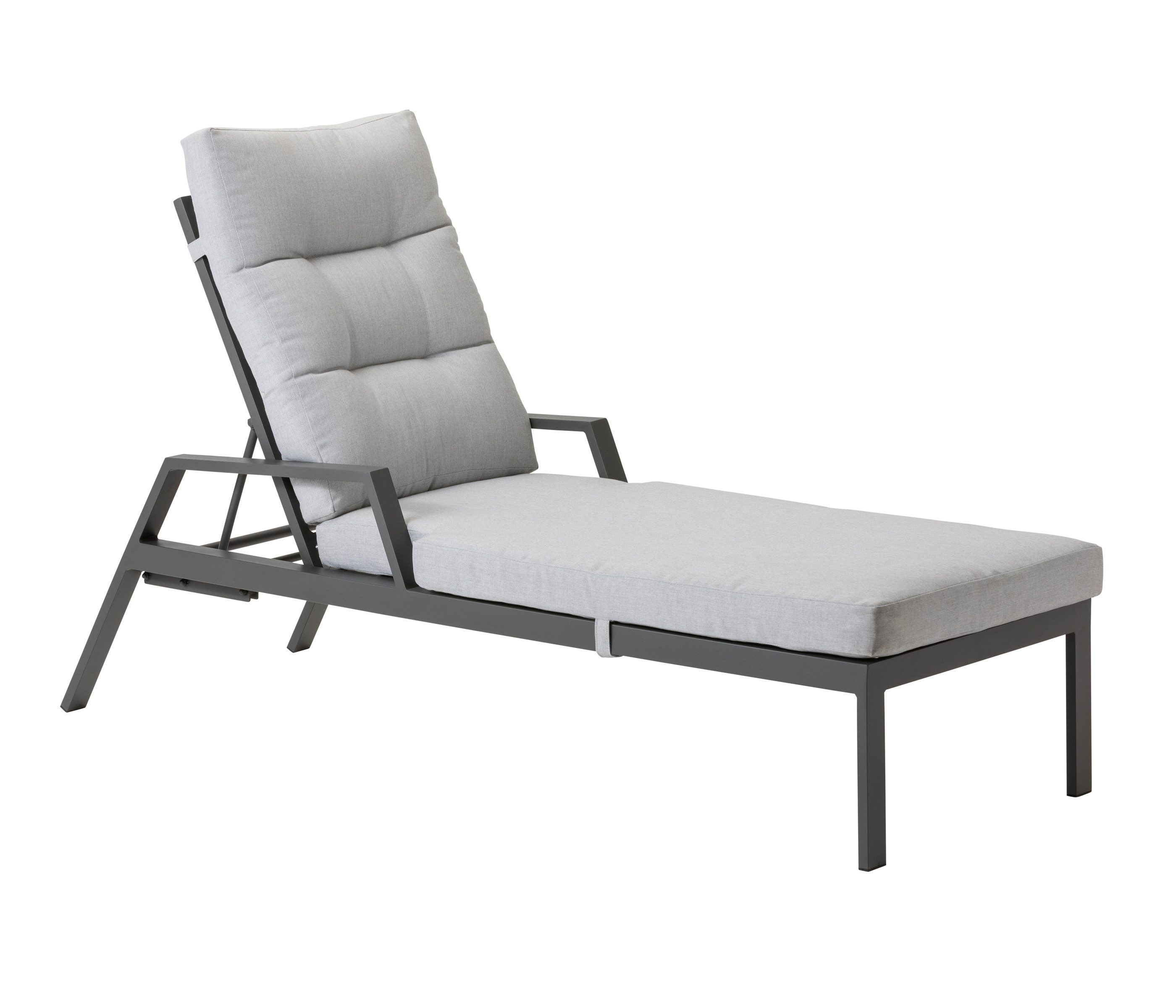 Dehner Gartenliege Relaxliege Formentera, 188.5 x 97 x 66 cm, Aluminium, versch. Farben, moderne Sonnenliege mit wasserabweisendem Polster, 5-fach verstellbar