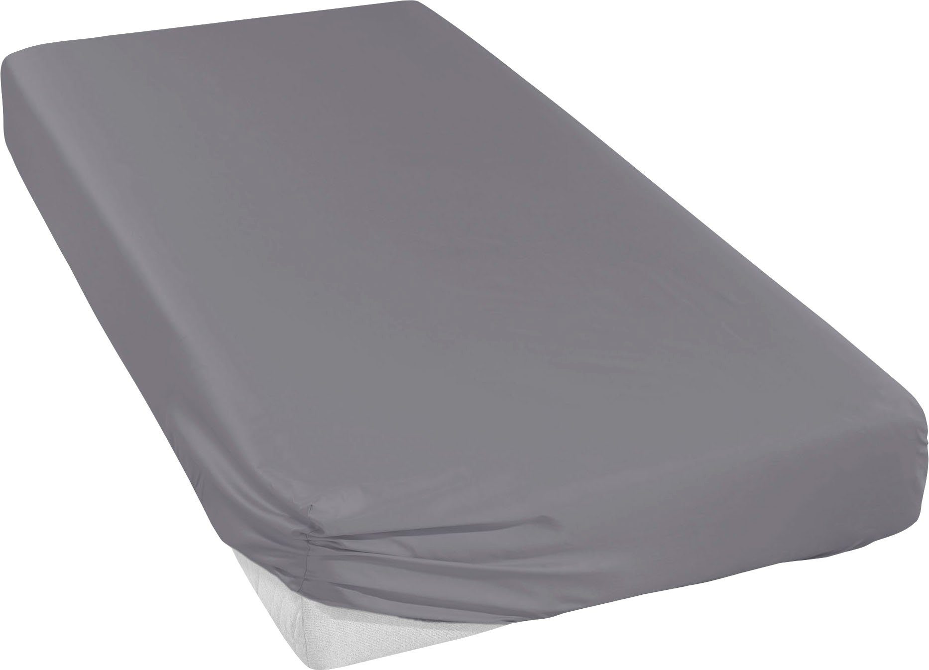 Spannbettlaken Uni-Mako-Satin in Gr. 90x200, 140x200 oder 180x200 cm