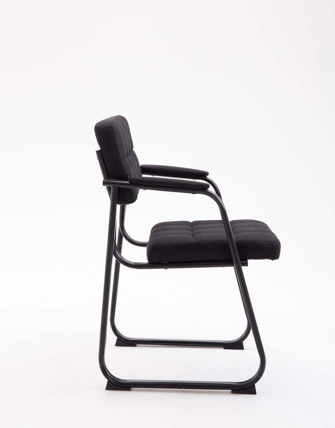 TPFLiving Besucherstuhl Canam mit hochwertig Stoff Konferenzstuhl schwarz Metall Sitzfläche: matt - - - (Küchenstuhl Gestell: Wohnzimmerstuhl), Esszimmerstuhl schwarz Sitzfläche - gepolsterter