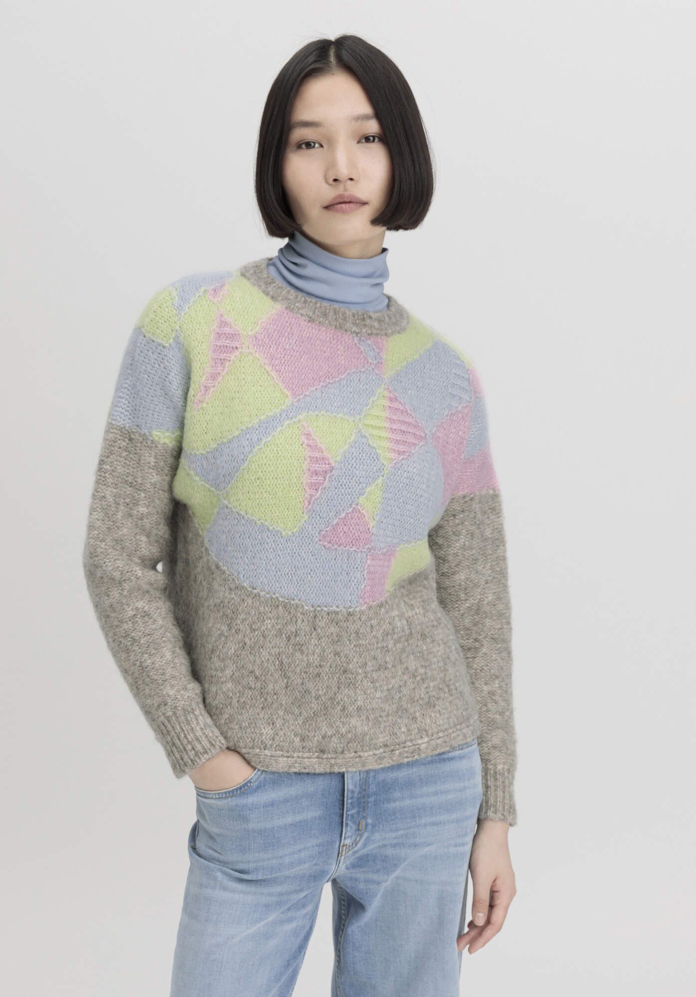 Hessnatur Strickpullover aus reiner Bio-Baumwolle mit Alpaka (1-tlg) günstig online kaufen