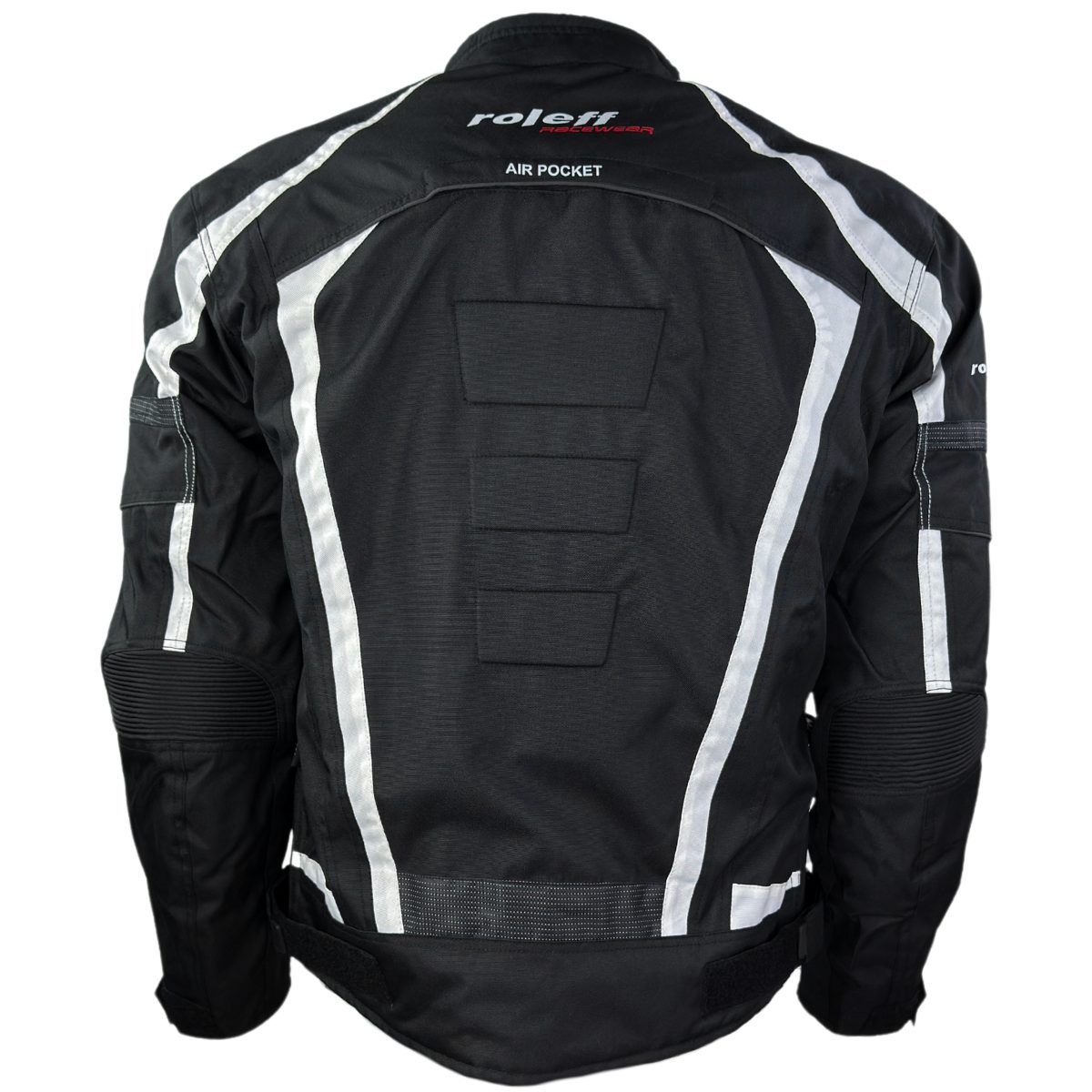 roleff Motorradjacke RO546 - Schwarz-Weiß, wasserdicht, atmungsaktiv & mit Protektoren auch in großen Größen, in verschiedenen Farben erhältlich