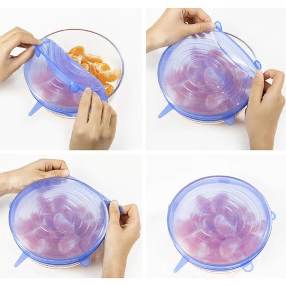 Ruhhy Deckel Silikondeckel Dosenverschließer, (Spar-Set, 6-tlg., flexibel, luftdicht), Geruchsneutral, bleiben frisch und verderben nicht