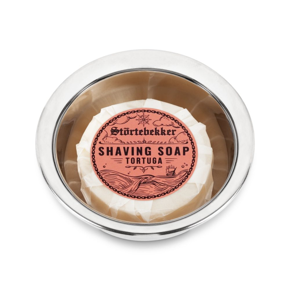 Störtebekker Rasierseife - Tortuga - für ergiebigen Rasierschaum - Handgefertigt, 3-tlg., Vegan, plastikfrei verpackt, handgefertigt