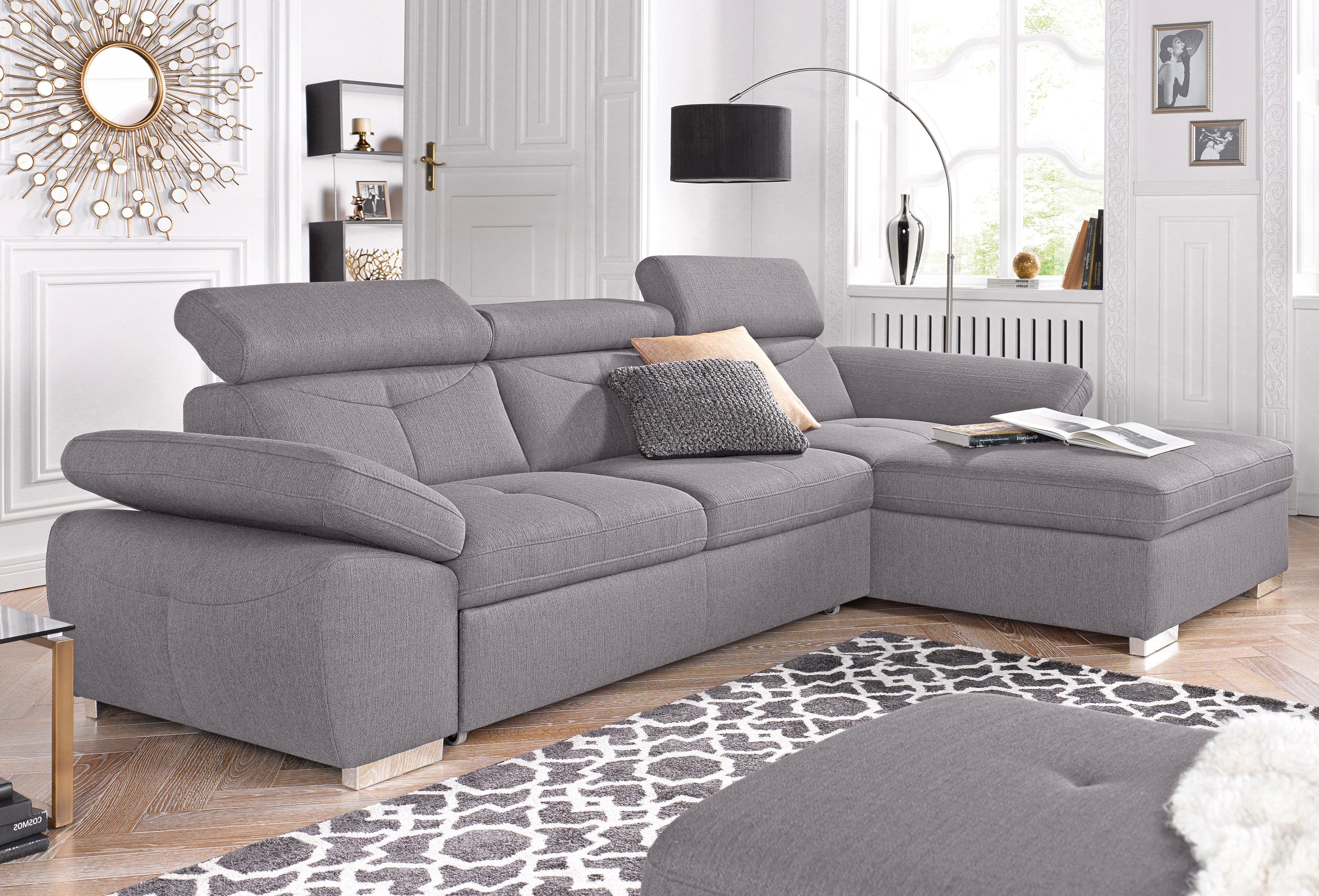 exxpo - sofa fashion Ecksofa Spring, super bequem, mit Armteil- und Kopfteilfunktion, L-Form, wahlweise mit Bettfunktion und Bettkasten