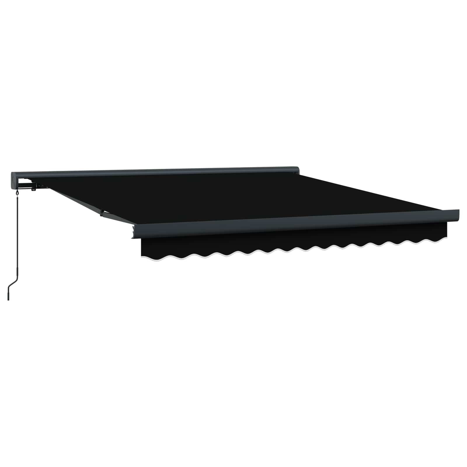 vidaXL Markise Ausziehbare Markise Schwarz 300 x 250 cm Leinen und Aluminium (1-St)