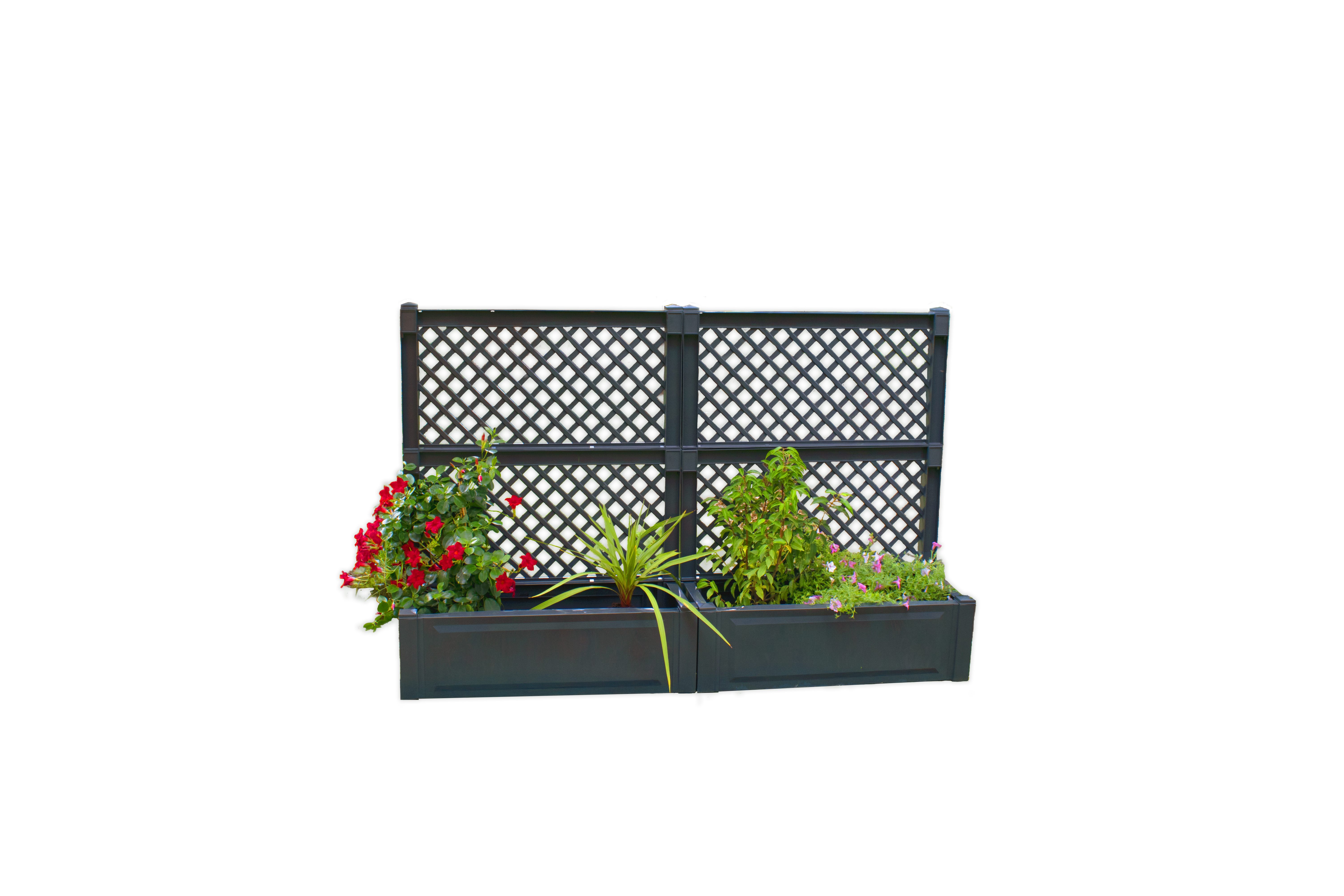 KHW Spalier, 2 St., 2er-Set Pflanzkasten groß 100 cm mit Spalier