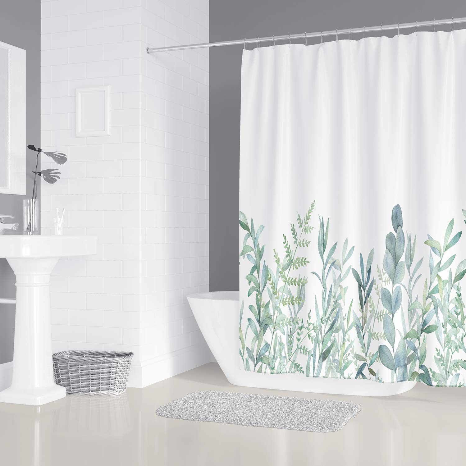 M&W DAS DESIGN Duschvorhang Shower curtains Anti schimmel Waschbar Grüne Pf günstig online kaufen