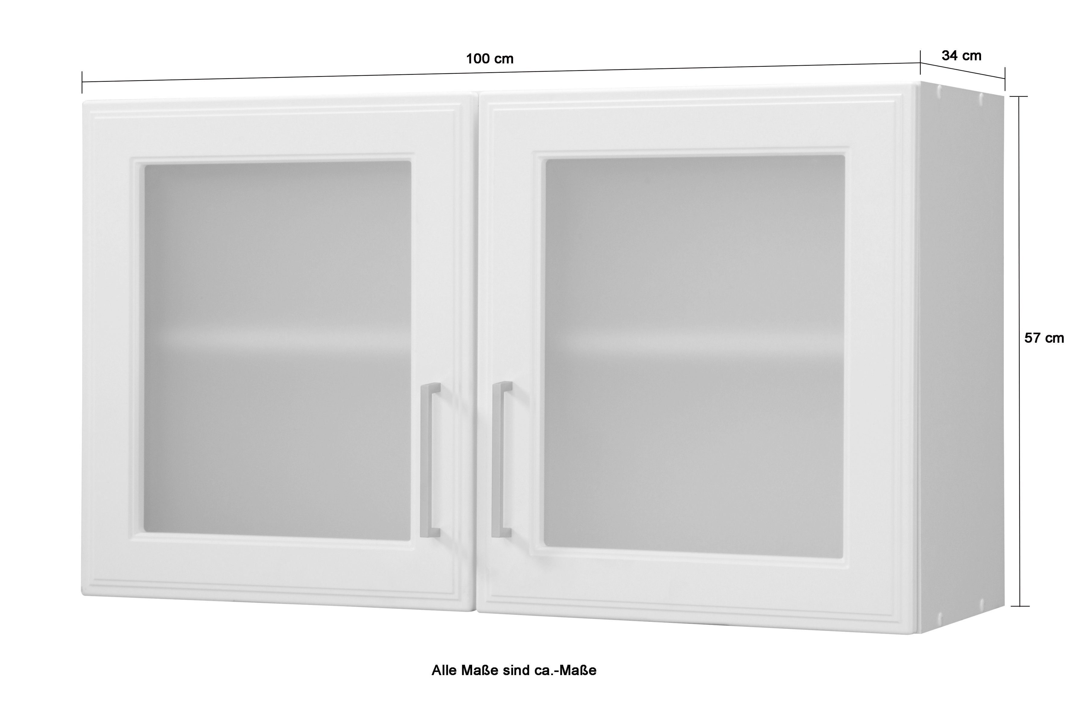 Stockholm, MDF-Fronten 100 HELD MÖBEL weiß/weiß Breite hochwertige Glashängeschrank cm