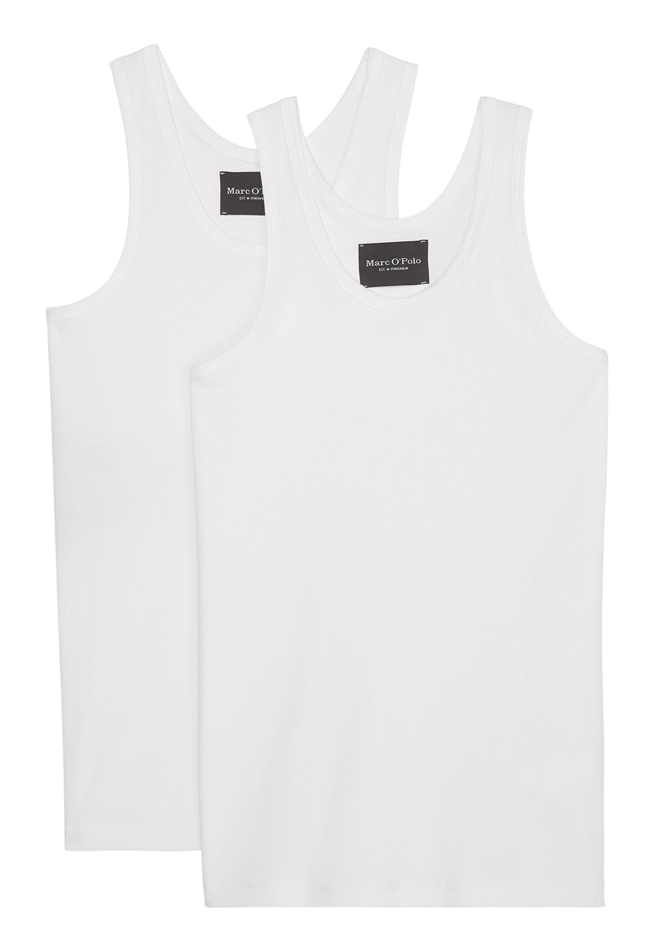 Marc O'Polo Unterhemd 2er Pack Iconic Rib Organic Cotton (Spar-Set, 2-St) Unterhemd / Tanktop - Baumwolle - Weiches und atmungsaktives Material Weiß