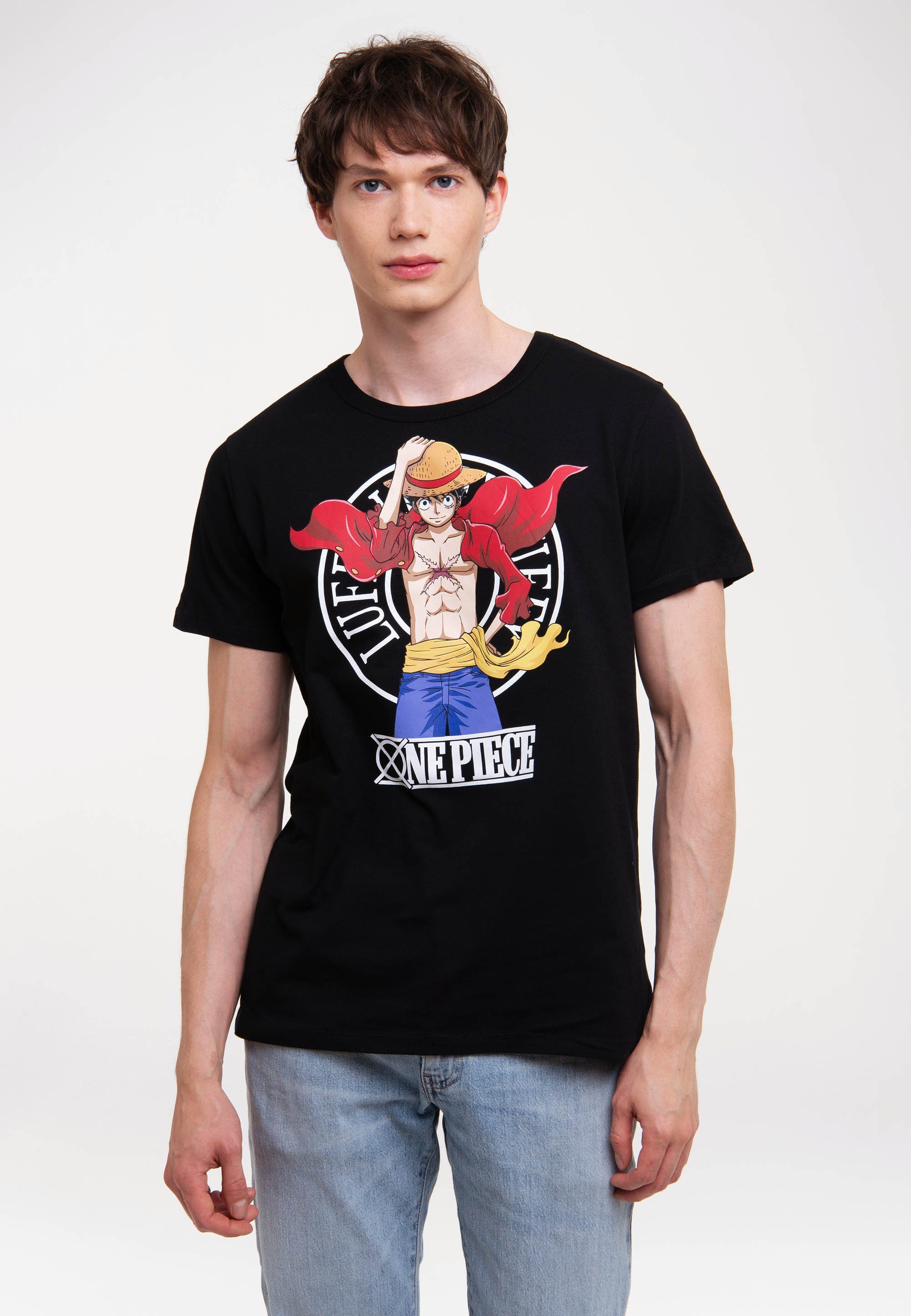 LOGOSHIRT World New mit Luffy lizenziertem T-Shirt Print - Piece One