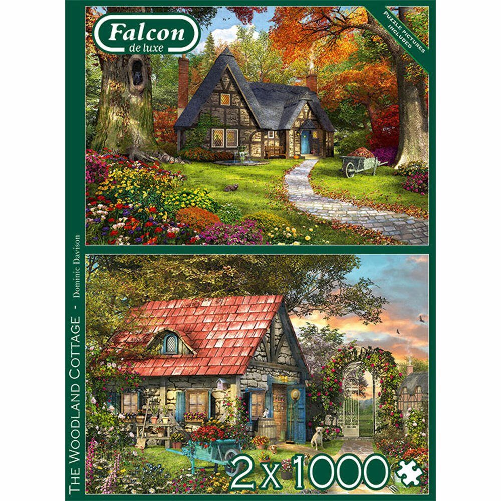 Puzzleteile 1000 Jumbo Woodland 1000 2 x Puzzle Spiele Falcon The Teile, Cottage