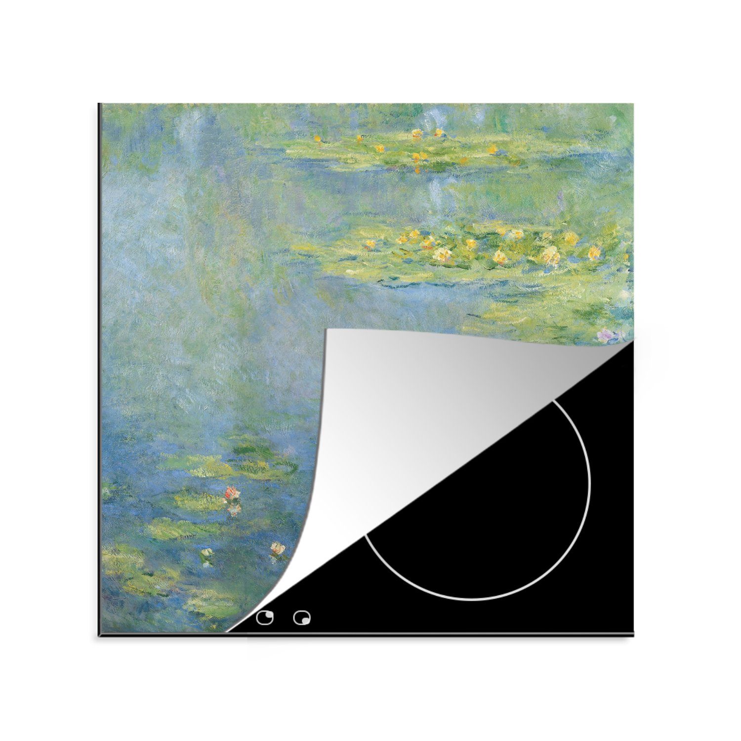 MuchoWow Herdblende-/Abdeckplatte Seerosen - Claude Monet, Vinyl, (1 tlg), 78x78 cm, Ceranfeldabdeckung, Arbeitsplatte für küche