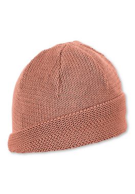 Sterntaler® Strickmütze OCS Strickmütze (1-St., Wintermütze gefütterte und ideal für kalte Tage) Strick Beanie Kinder aus weicher Baumwolle unifarben