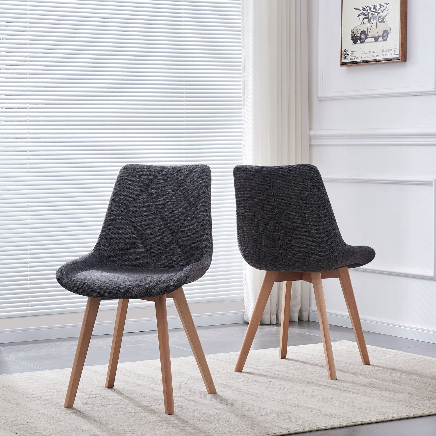 B&D home 4-Fußstuhl TANIA (2er Set, 2 St), Polster, Sitzschale, Holzbeine günstig online kaufen