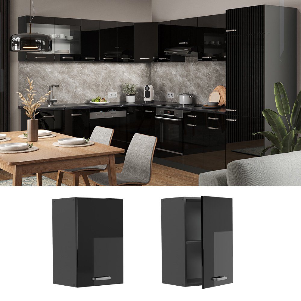 Vicco Hängeschrank R-Line, Schwarz Hochglanz/Anthrazit, 40 günstig online kaufen