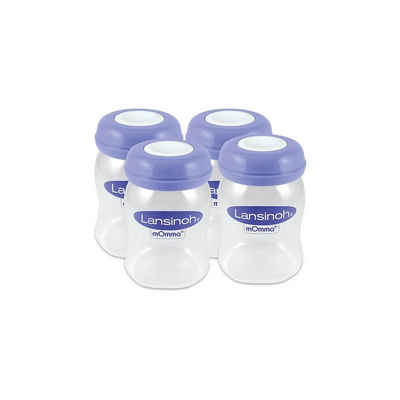 Lansinoh Milchbehälter Muttermilchflaschen (Weithals), 4 Stück