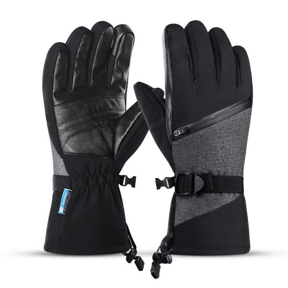 MTB-Handschuhe rutschfeste Warme warm, unisex ZmdecQna mit Winddichte Skihandschuhe atmungsaktiv, Berührungsempfindlich, Touchscreen-Funktion
