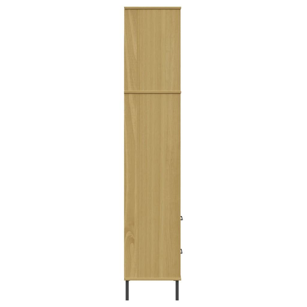 Braun 2 Schubladen Bücherregal 60x35x180 Massivholz mit furnicato OSLO cm