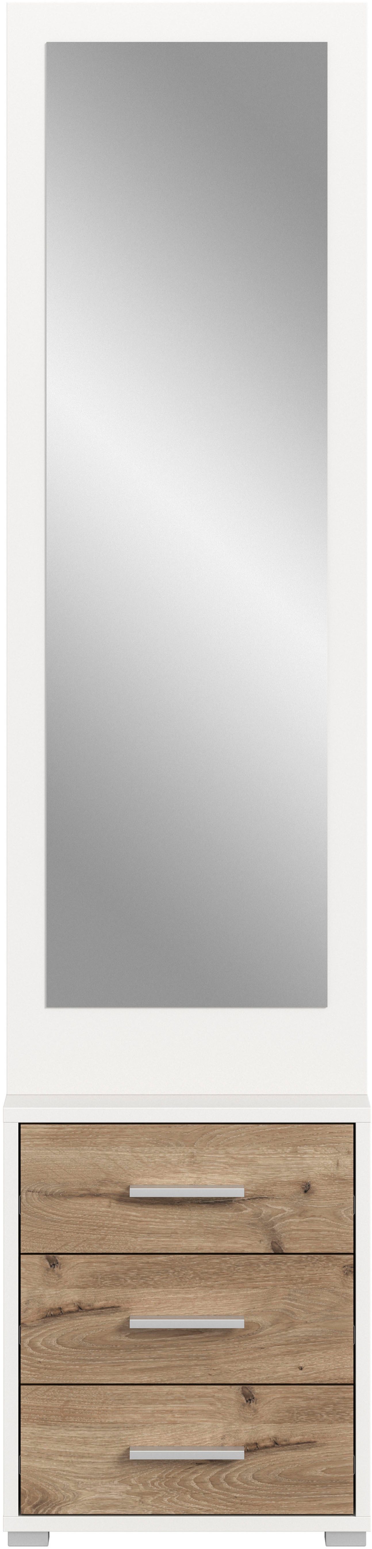 Home affaire Kompaktgarderobe Morrea, Höhe 190 cm, 3 Schubkästen, 3 Haken, 1 Kleiderstange (1-St) schmale Garaderobe, Stauraum, Flur, Diele