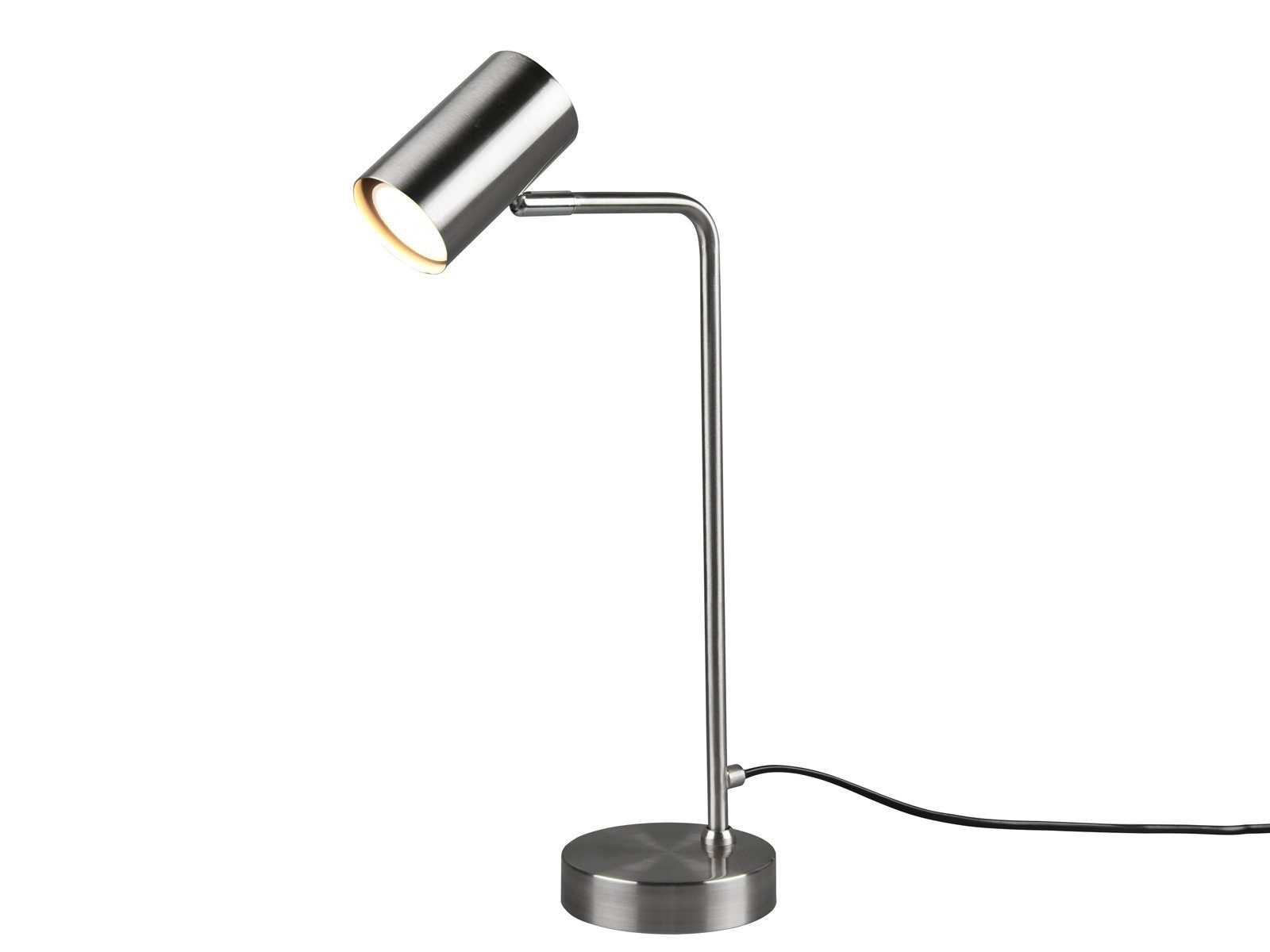 TRIO Leuchten LED Schreibtischlampe, Dimmfunktion, LED wechselbar, Warmweiß, Groß-e Arbeitsplatzleuchte Lampenschirm schwenkbar, Silber Höhe 45cm