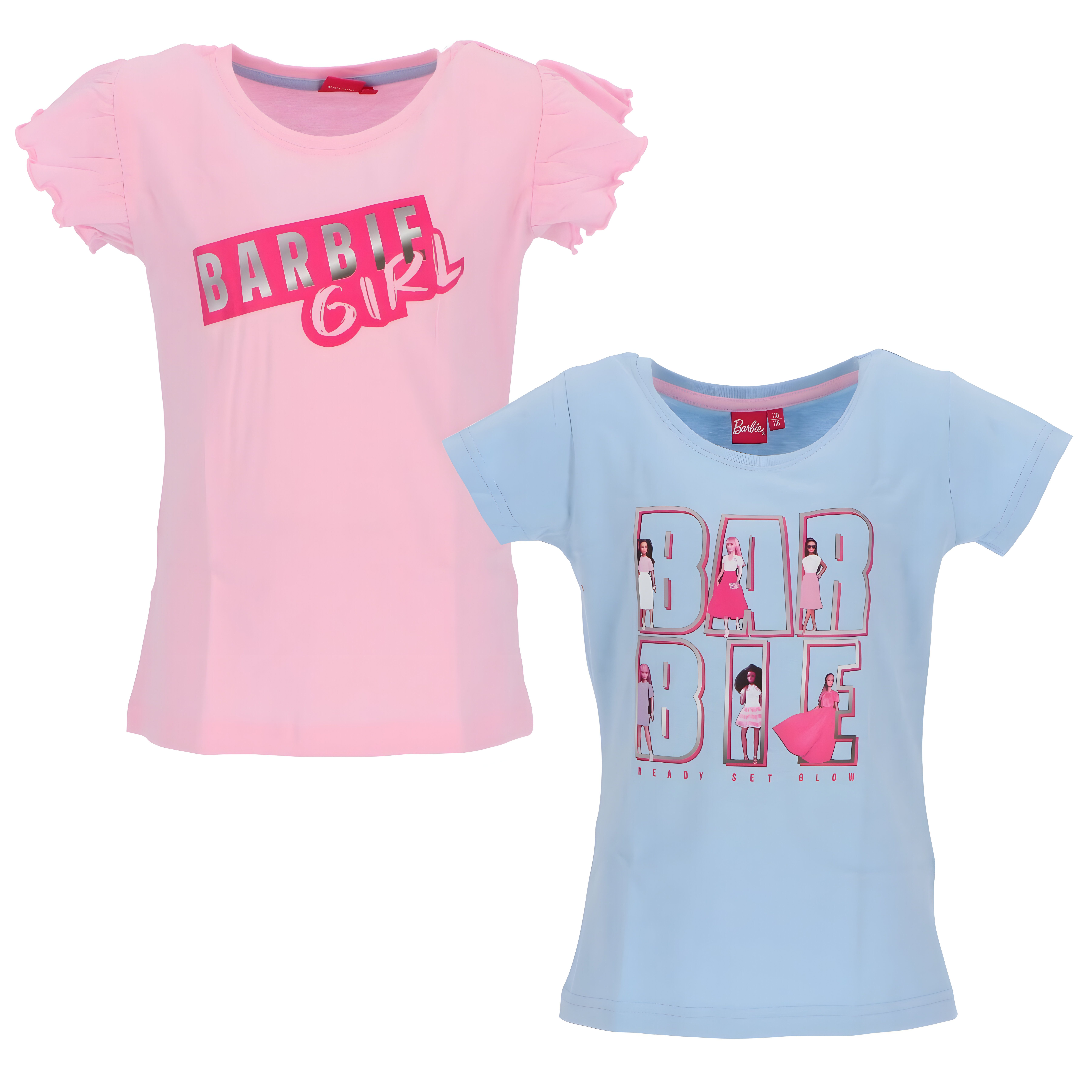 Barbie Print-Shirt Barbie and Friends 2-er Set Mädchen T-Shirt Shirt (Spar-Set, 2er-Pack) 100% Baumwolle, Gr. 110 bis 152