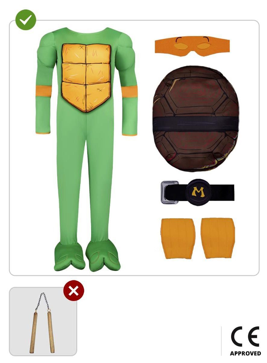 Metamorph Costume Ninja Turtles – Michelangelo Costume for Kids, With this costume you mutate into a fighting turtle!
