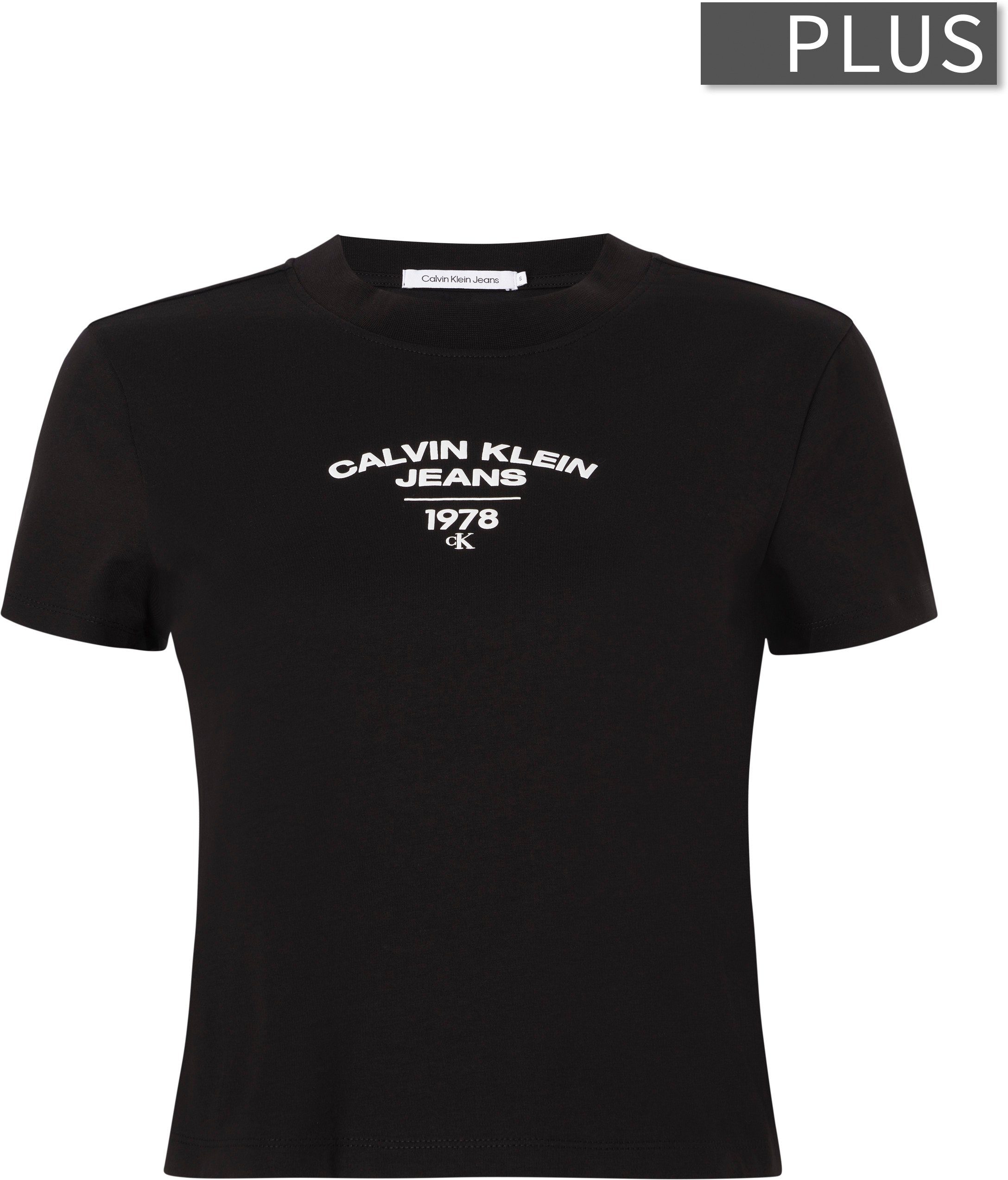 Jeans T-Shirt PLUS Calvin VARISTY Ck Klein Plus TEE Black LOGO REGULAR