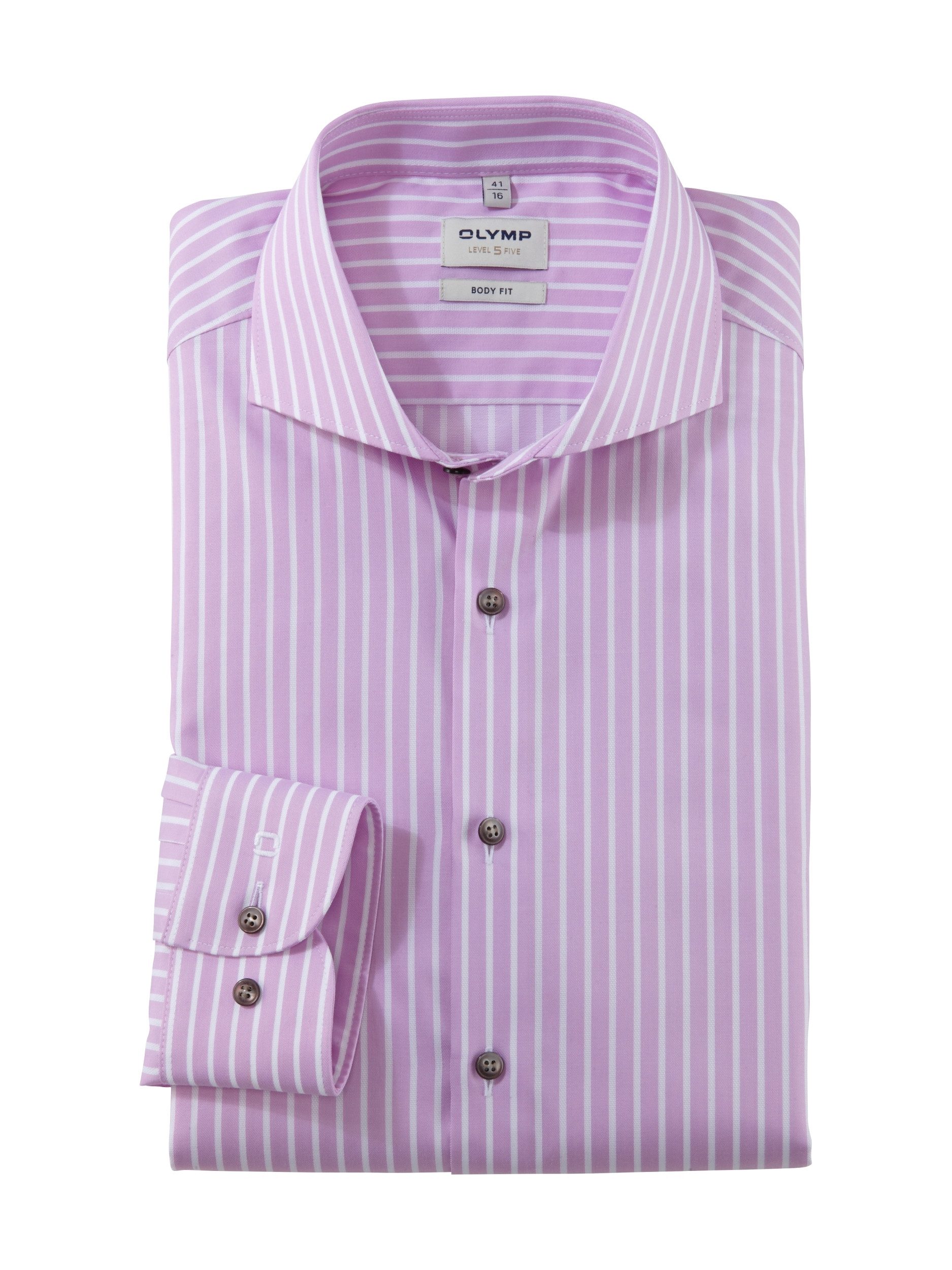 OLYMP Langarmhemd Hemd mit Streifen Level Five