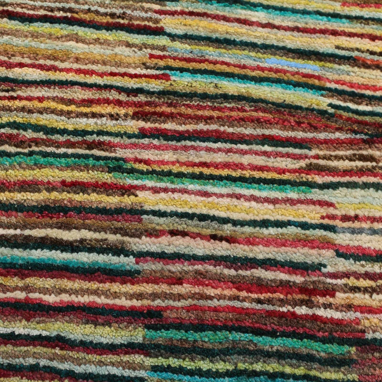 8 morgenland, x cm, 181 Handgeknüpft Multicolore mm, rechteckig, Streifen Wollteppich 124 Höhe: