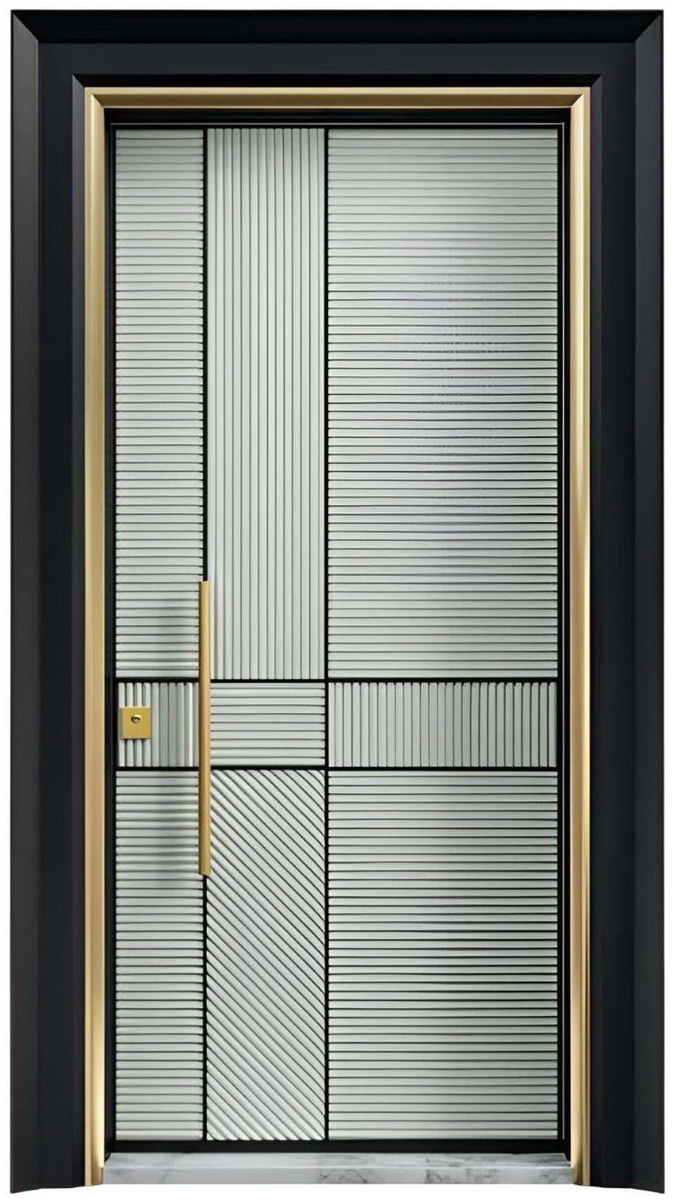 Xlmoebel Haustür Graue Eingangstür aus Aluminium und Kunststoff von XLMOEBEL (Haustür, 1-St., 1x Haustür; 5x Schlüssel; 1x Griffset), Made in Europa