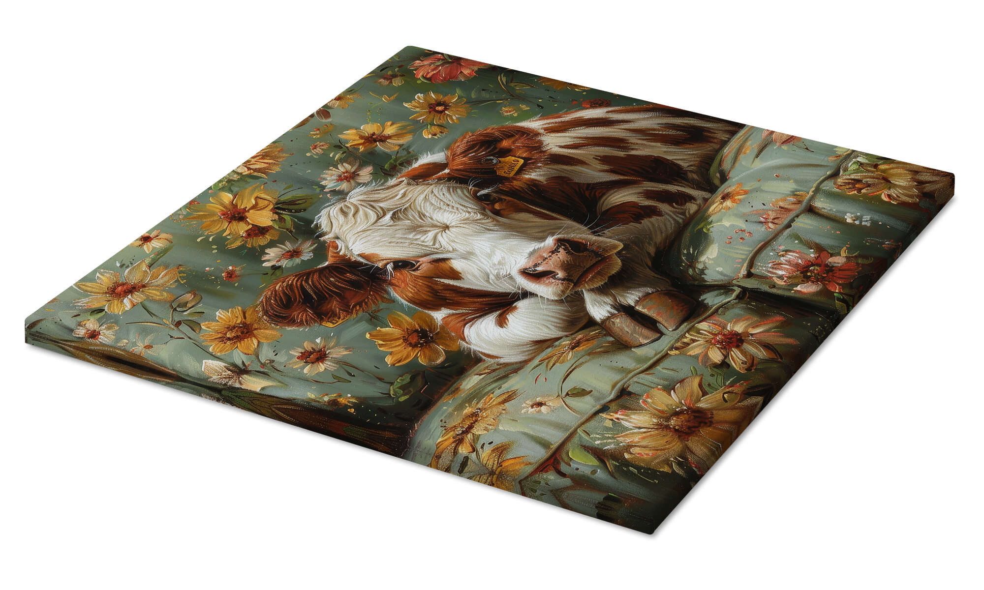 Posterlounge Wandbild Süße Kuh chillt auf dem Sofa, DejaReve, erhältlich al günstig online kaufen