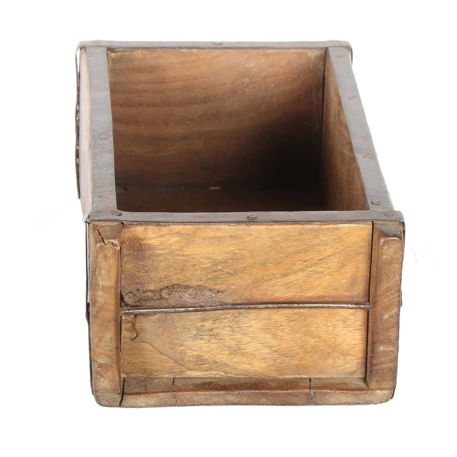 Casa Moro Aufbewahrungsbox Vintage Ziegelform Balu aus Altholz, Alte Backsteinform, Holzbox, Ziegelform aus aufbereitetes Altholz, Deko Kiste