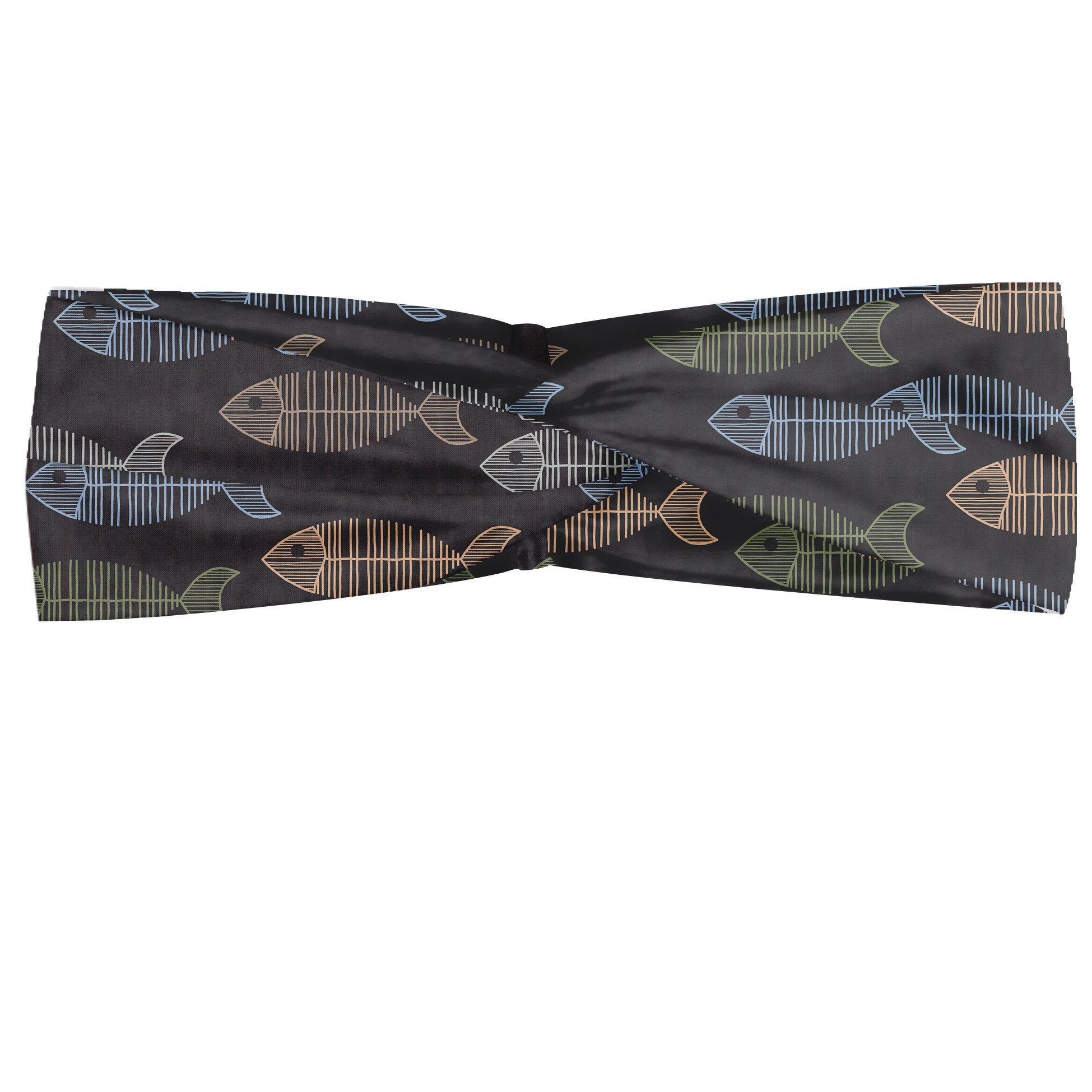 Abakuhaus Stirnband Elastisch und Angenehme alltags accessories Fisch Vintage Tierknochen Entwurf | Stirnbänder