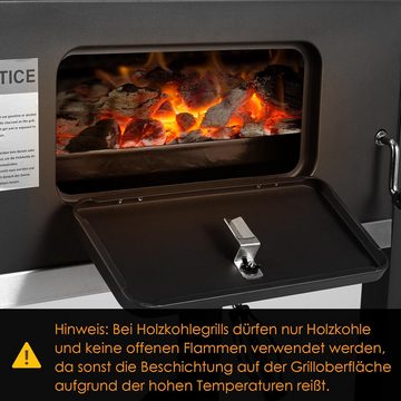 TLGREEN Holzkohlegrill Grillwagen XL, Smoker Grill, BBQ Grill für camping