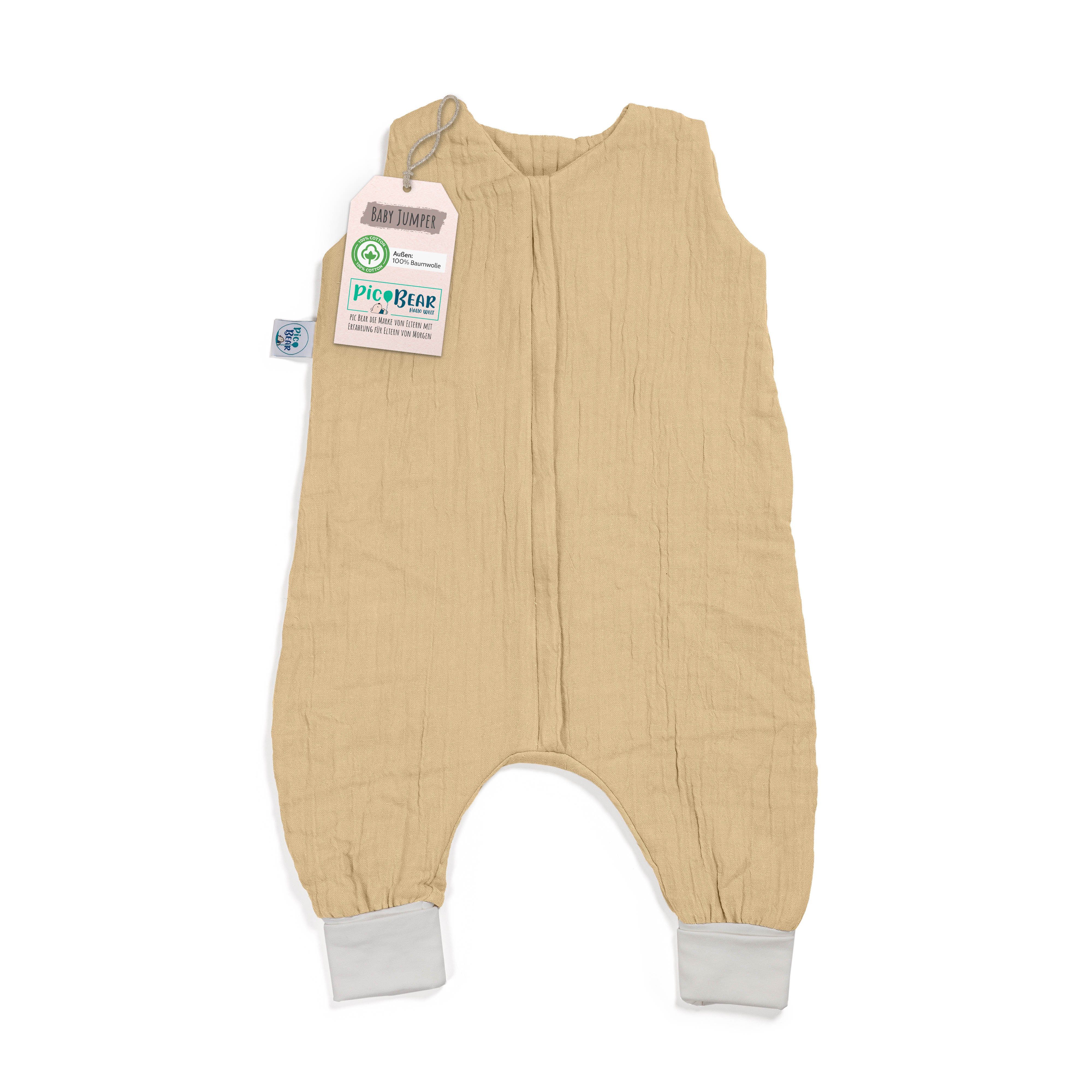 pic Bear tender Babyschlafsack wattiert, peach Reißverschluss 0,5 TOG, pic Bear Musselin, mit Füßen Schutz, Sommer-Jumper mit