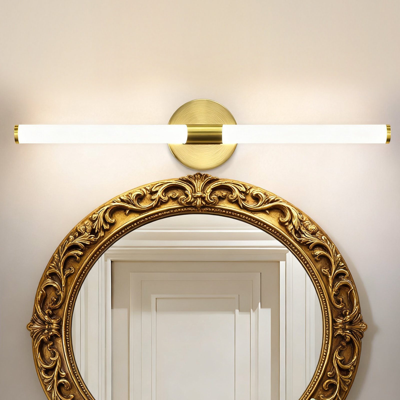 Nettlife LED Spiegelleuchte LED Spiegelleuchte Gold 60CM 8W 4000K, LED fest integriert, Neutralweiß, für schrank Keller Küche